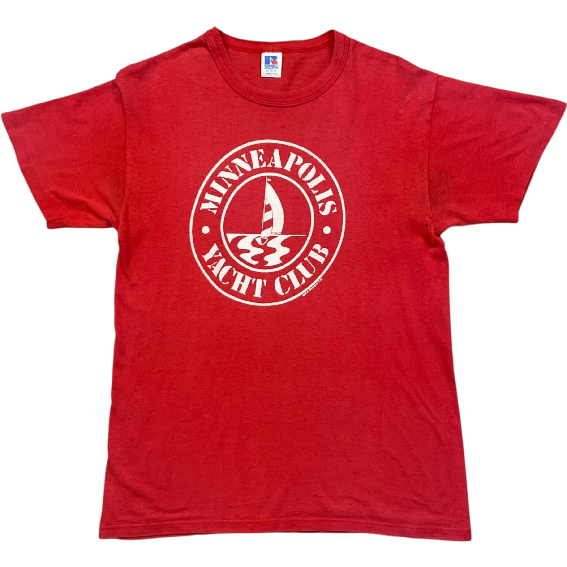 《M》 russell athletic ラッセルアスレチック Tシャツ ミネアポリス プリント レッド USA製 90年代 vintage no.7943