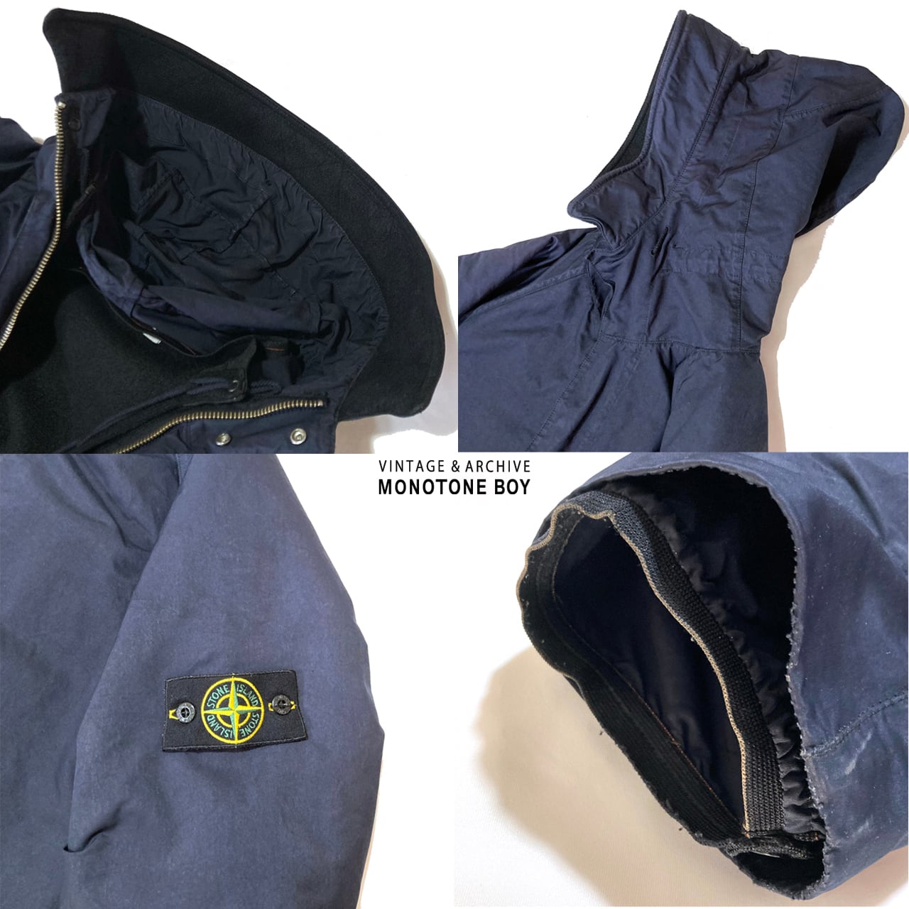 STONE ISLAND 2006AW Vintage Navy Long Coat XL Dutch Rope Liner