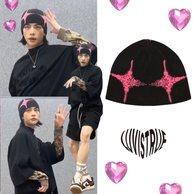 ★Stray Kids ヒョンジン 着用！！【LUVISTRUE】VL BLINK BEANIE - 2COLOR
