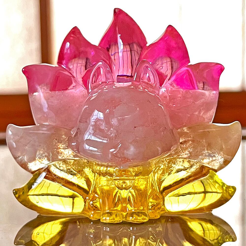 【1点もの】九尾の狐オルゴナイト ローズクォーツ