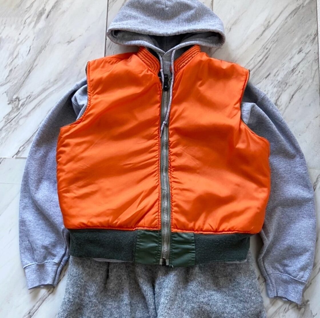 90s made in usa alpha industries inc. sage green × rescue orange 