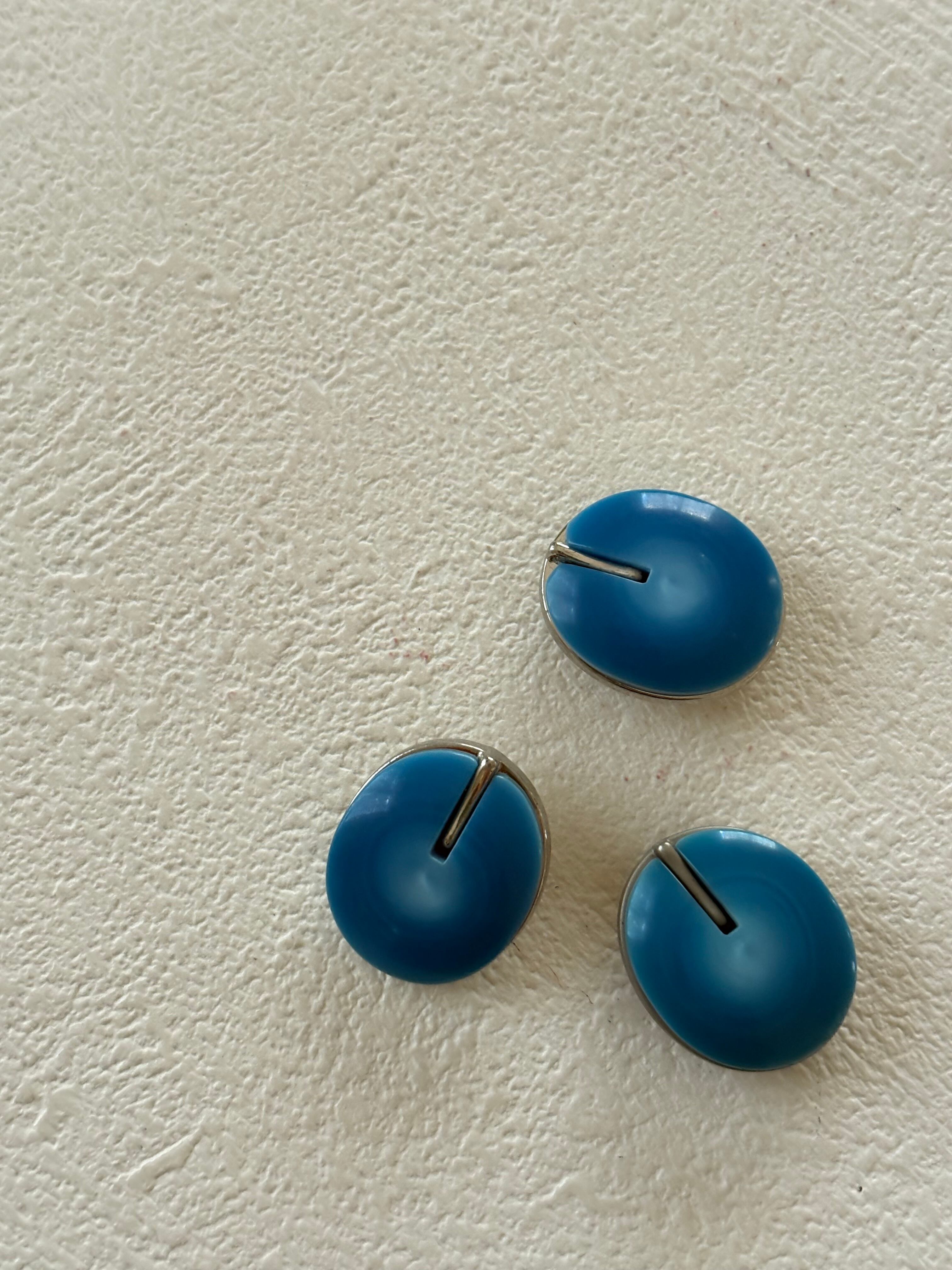 Japanese Vintageボタン プラスチックボタン 17mm×20mm mライトブルー アクセサリーパーツ デコレーション材
