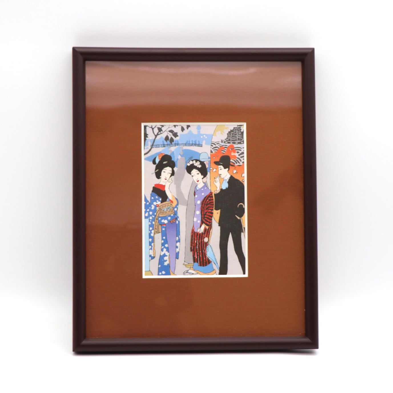 竹久夢二、【港屋絵草紙店】、希少な大判額装用画集より、美品、新品額装付 fe0c2b47b8de4ed492b70cdbf6d82c