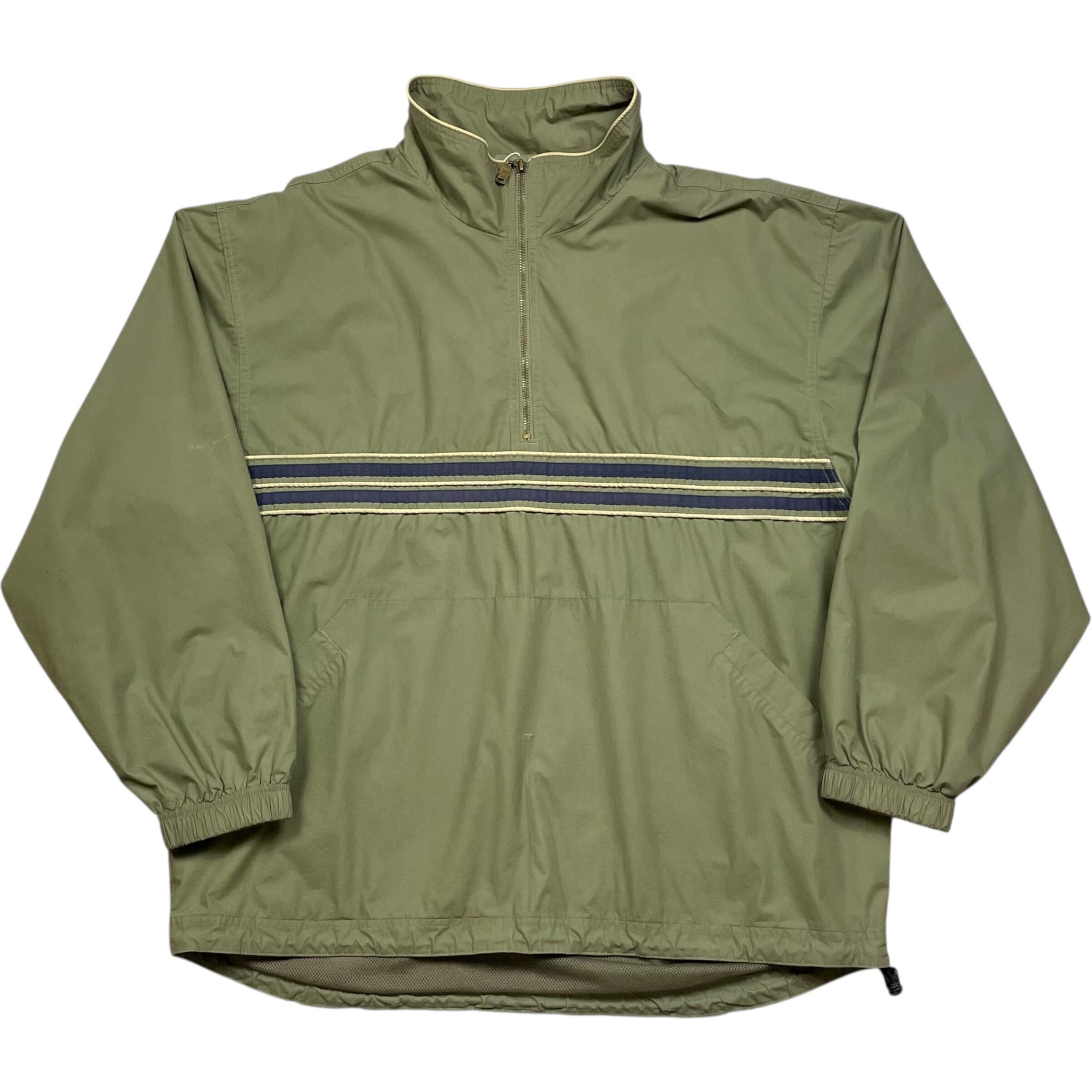 《L》 Timberland ティンバーランド ハーフジップナイロンジャケット 90年代〜00年代 モスグリーン no.9872