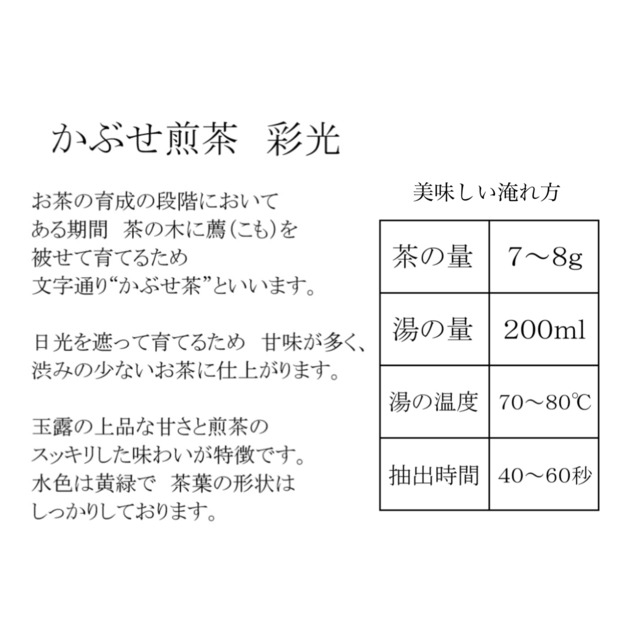 かぶせ煎茶・彩光
