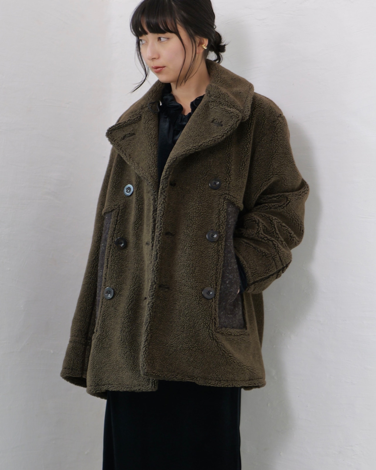 i’m here : - Boa P-Coat :Melange|ケンピメルトン/Extra TIMEピンズ