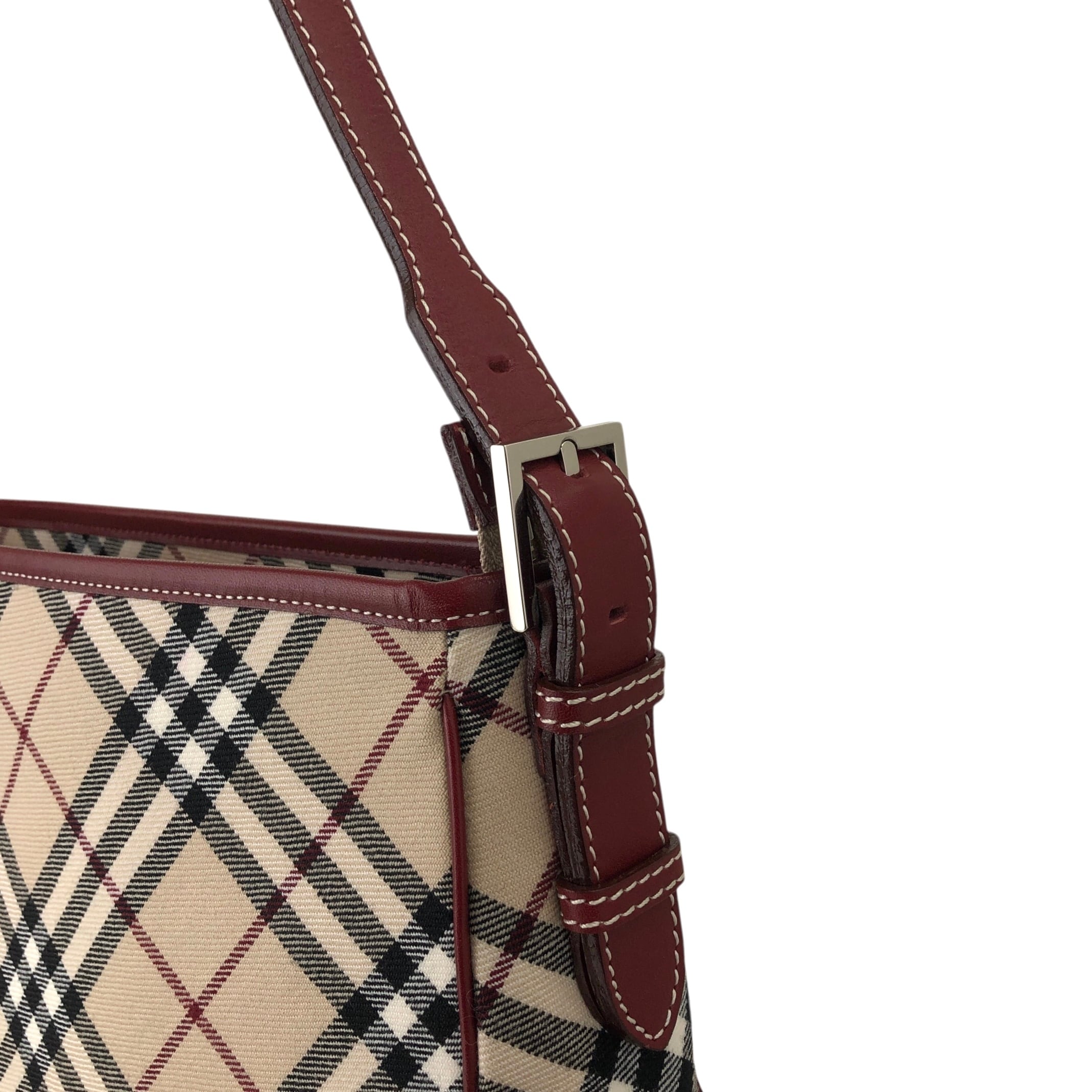 BURBERRY バーバリー チェック ショルダーバッグ ベージュ×レッド