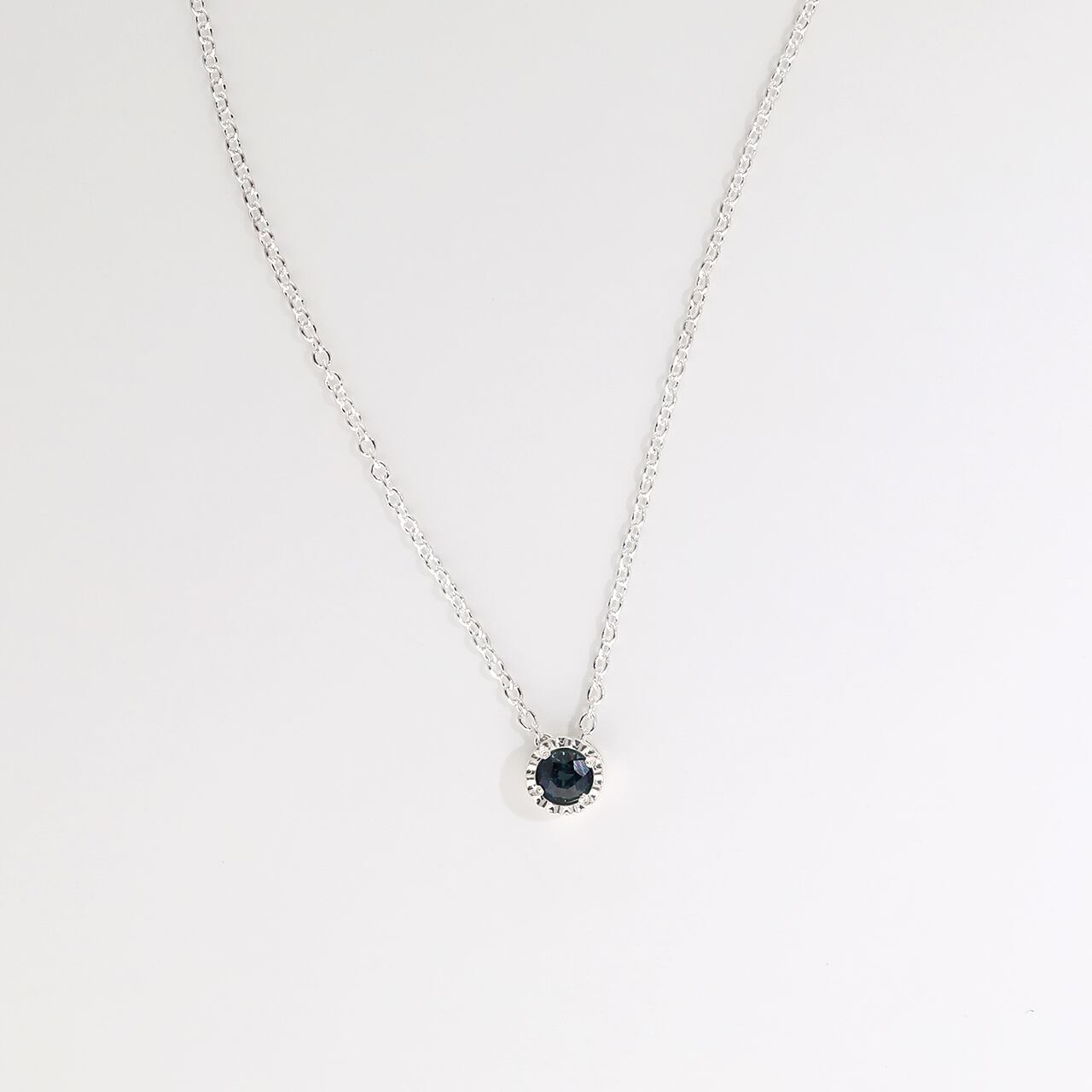 バースストーンネックレス|シルバー925|誕生石/サファイア/9月|MG-004