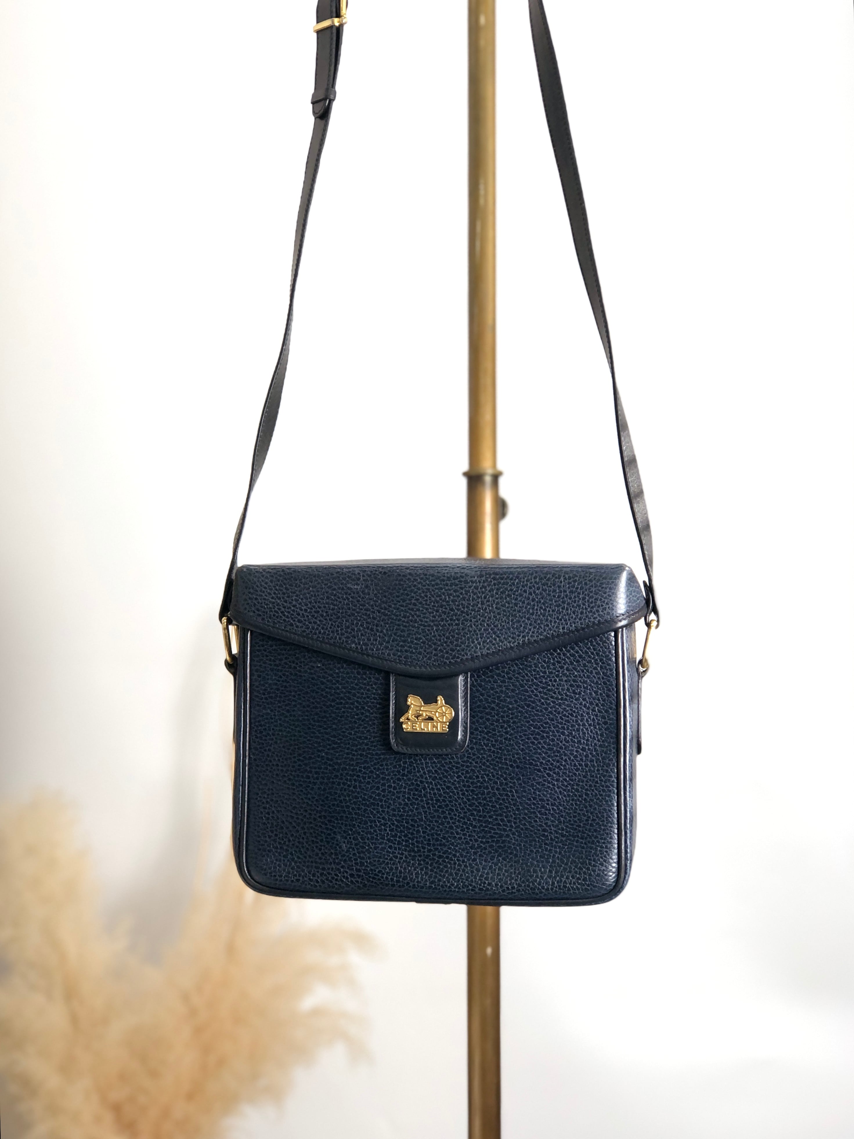 CELINE セリーヌ ショルダーバッグ ネイビー 馬車 ホースキャリッジ 