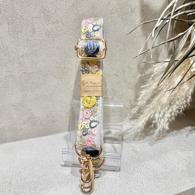 【長さ調整可能！】インド刺繍リボン ショルダー(A54-⑧344)⑨