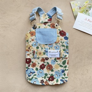 【PET】4デザイン展開花柄デニムサロペットORサロペットスカート（XS-XL）