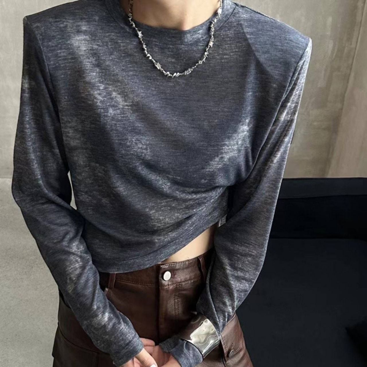 Long Sleeve Crew Neck Top 00776