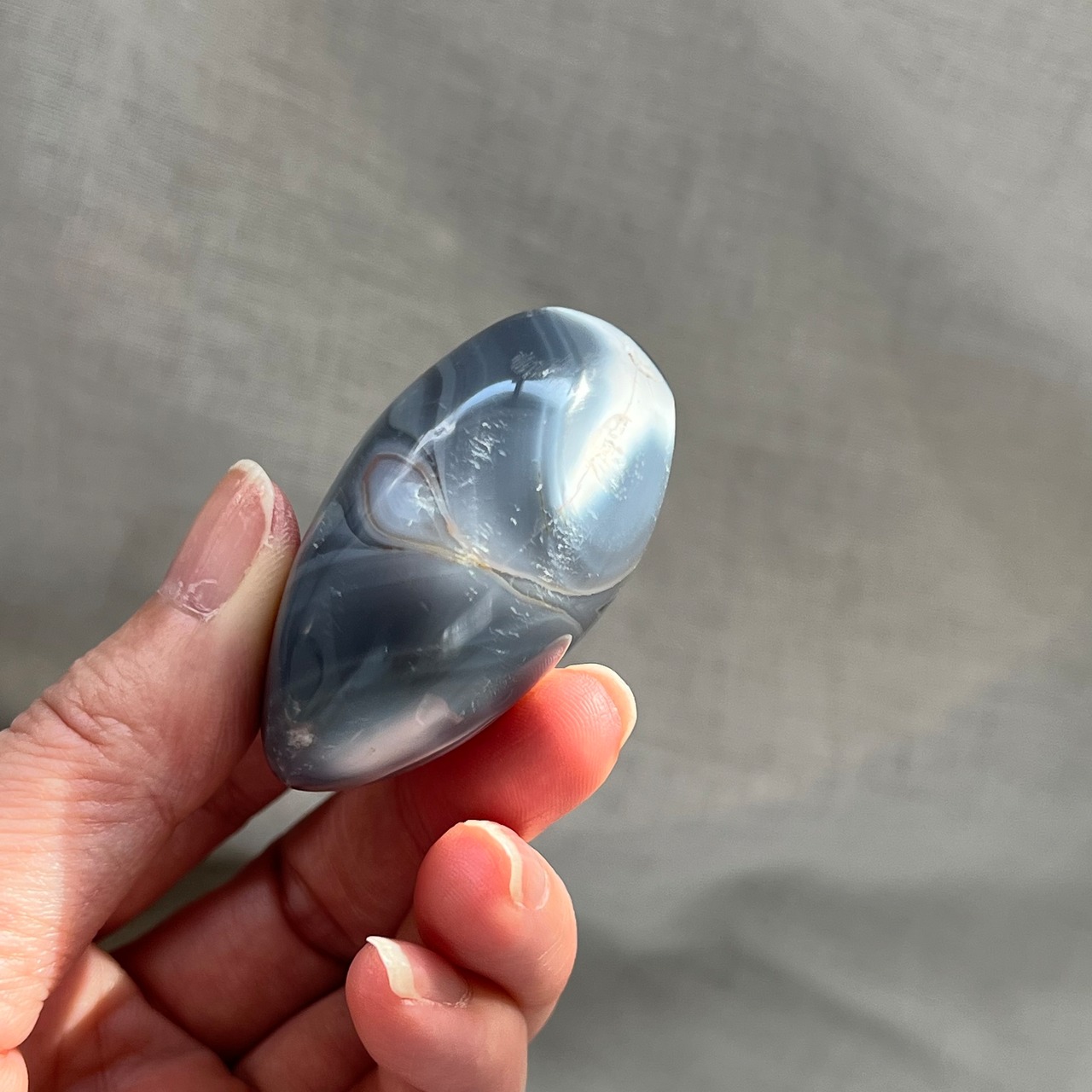 オルカアゲート＊パーム＊天然石インテリア＊天然石置物＊握り石＊2303205