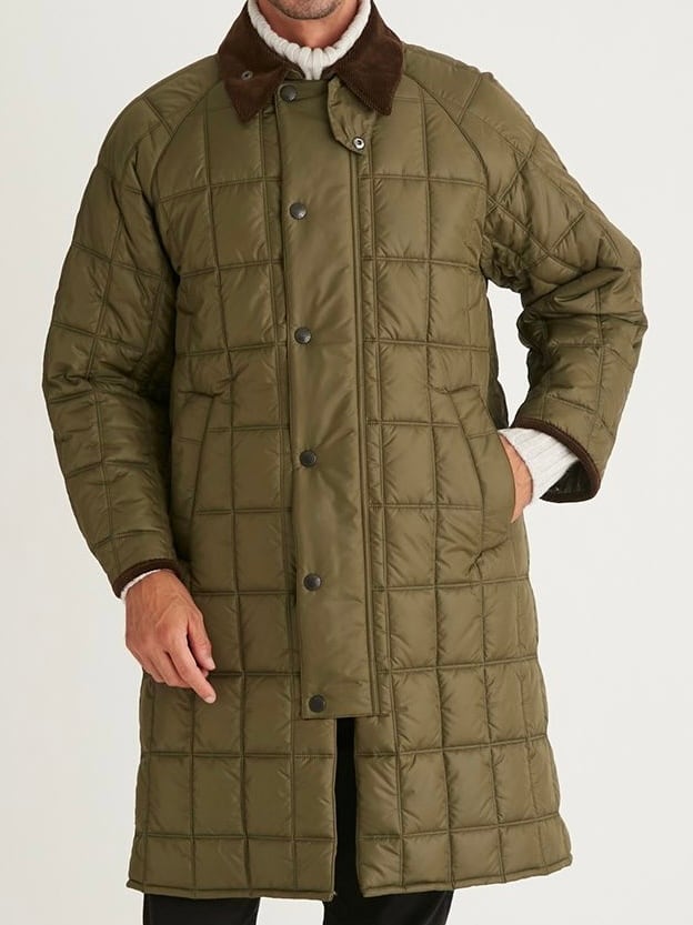 Barbour(ﾊﾞﾌﾞｱｰ) - EXMOOR SQUARE QUILTING MIDDLE LENGTH COAT/KHAKI