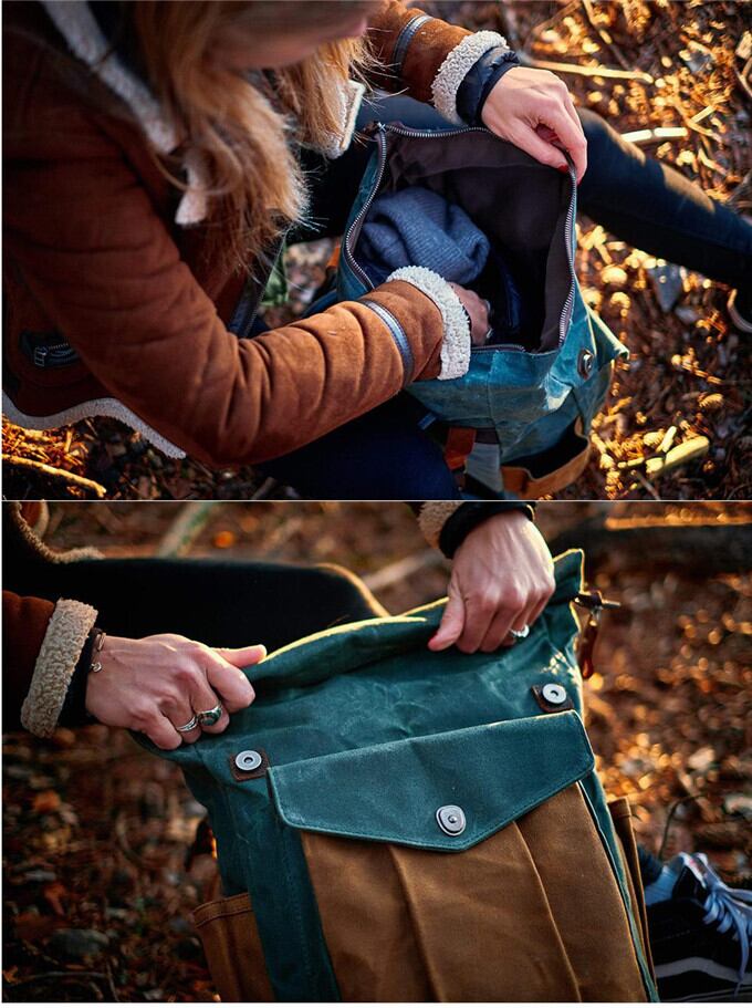 ハンドメイド☆牛革 レザー&帆布 オイルワックキャンバス ハンドバッグ ショルダーバッグ 軽量 極厚 防水X-170 レザーバッグ ショルダーバッグ キャンバスバッグ メンズ