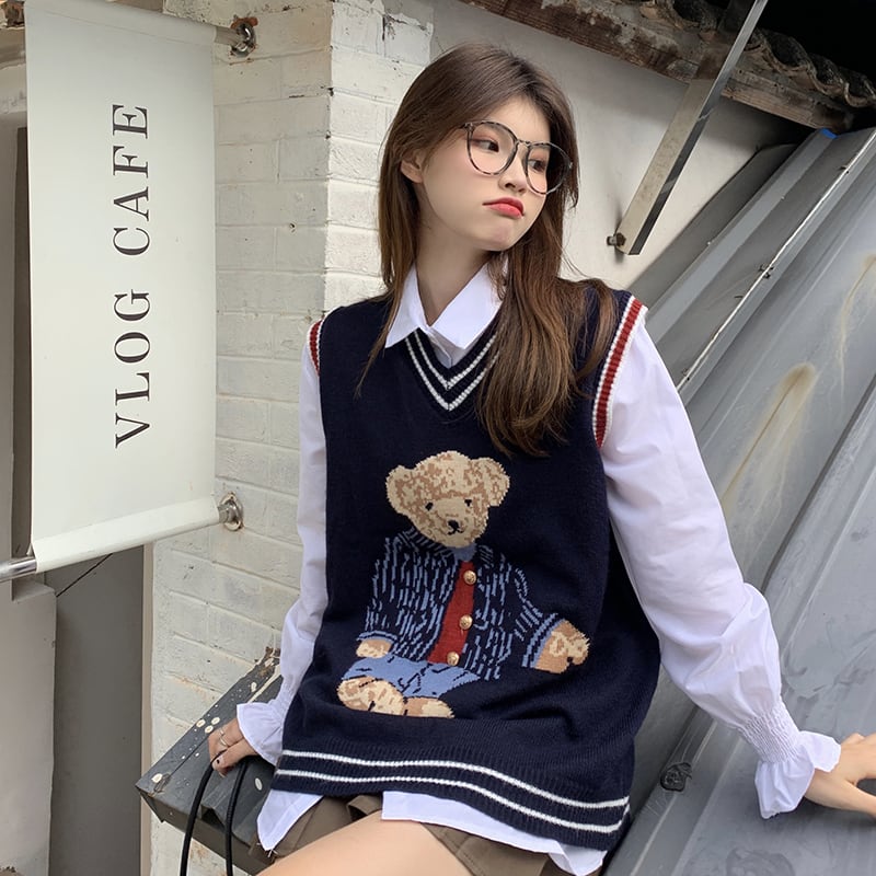 ウール麻引き揃えニットベスト ダークブルー COS(コス) モヘアニットベスト スカイブルー サイズ XS｜【公式