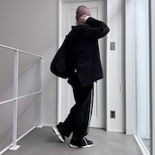 【受注予約:3月上旬入荷予定】サイドラインストレートイージーPT/ブラック