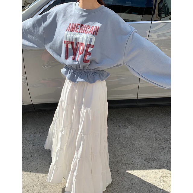 tiered long skirt　10154