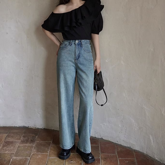 retro high-waist denim