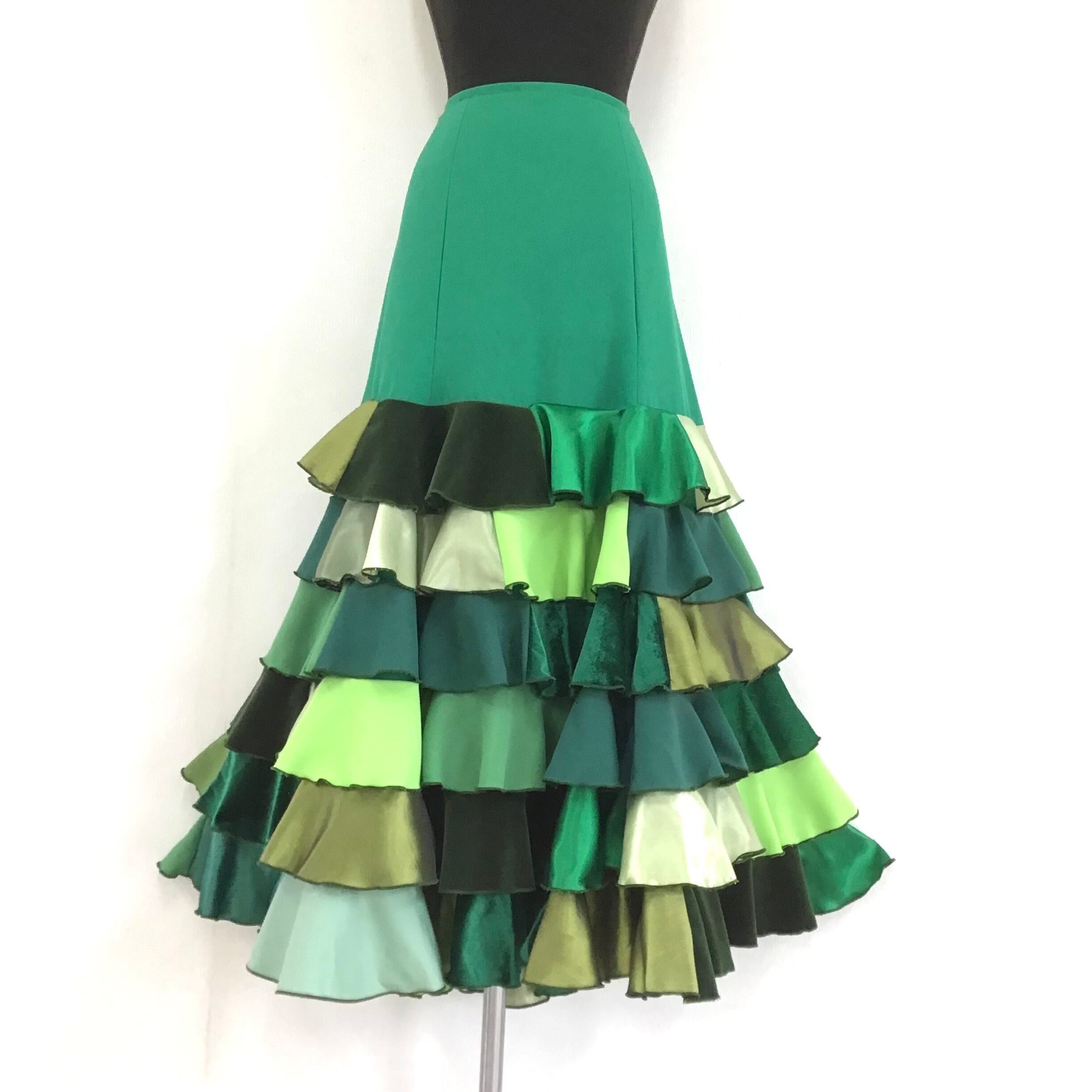 フラメンコスカート　丈95 フラメンコ スカート ダンス衣装 ロングスカート マキシ丈 無地