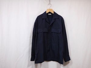 ULTERIOR” WASHED CHAMBRAY GABARDINE MIL SH-JKT NAVY”