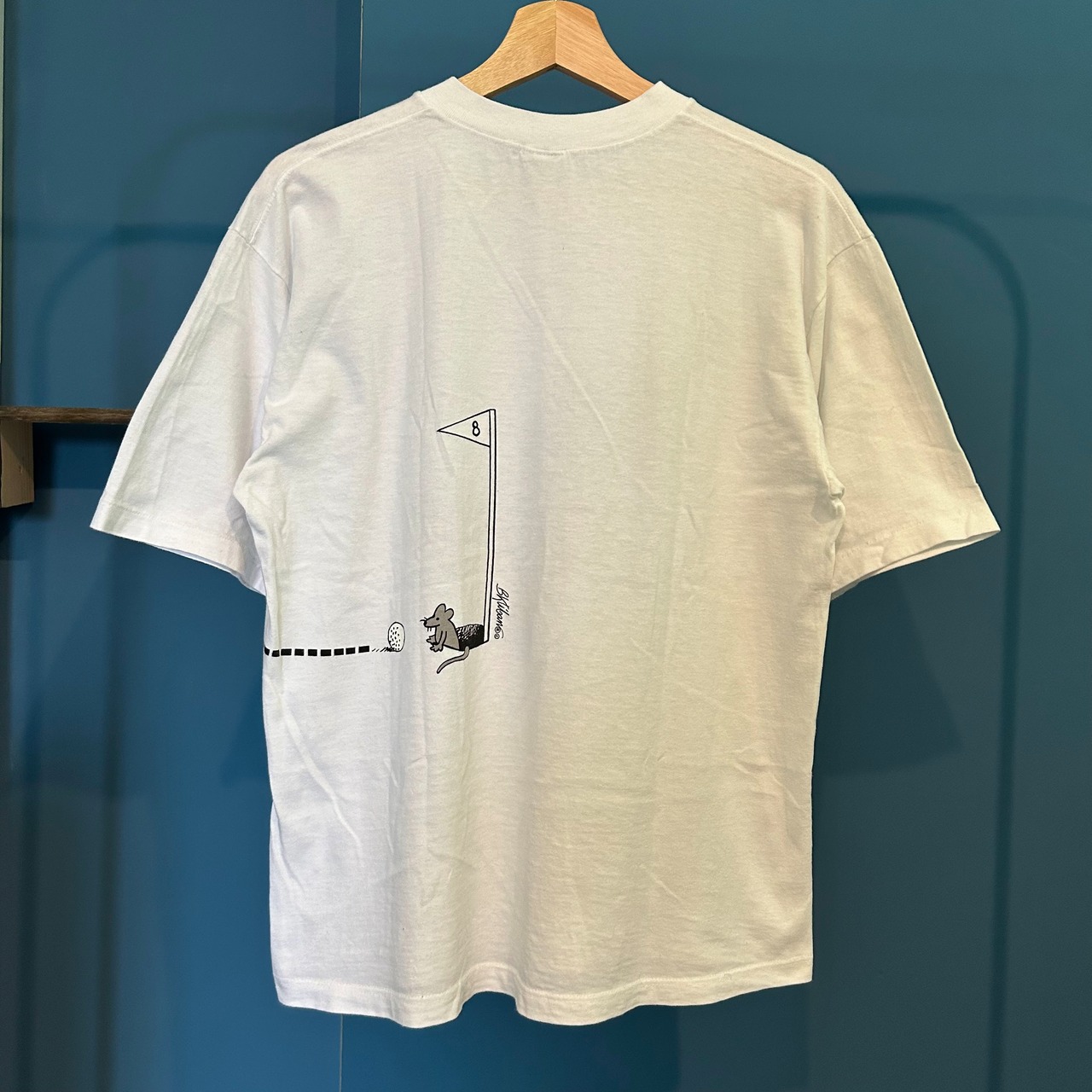 上品コーデはコレで安心！ crazy shirts】Tシャツ ホワイト USA製 ゴルフ クリバンキャット トップス