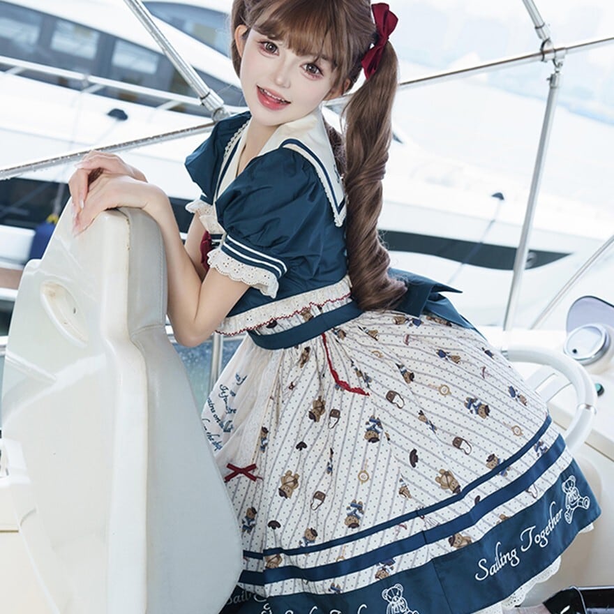 アイドル衣装 マリンセーラーセットアップ ネイビー ライブ向け｜WithU