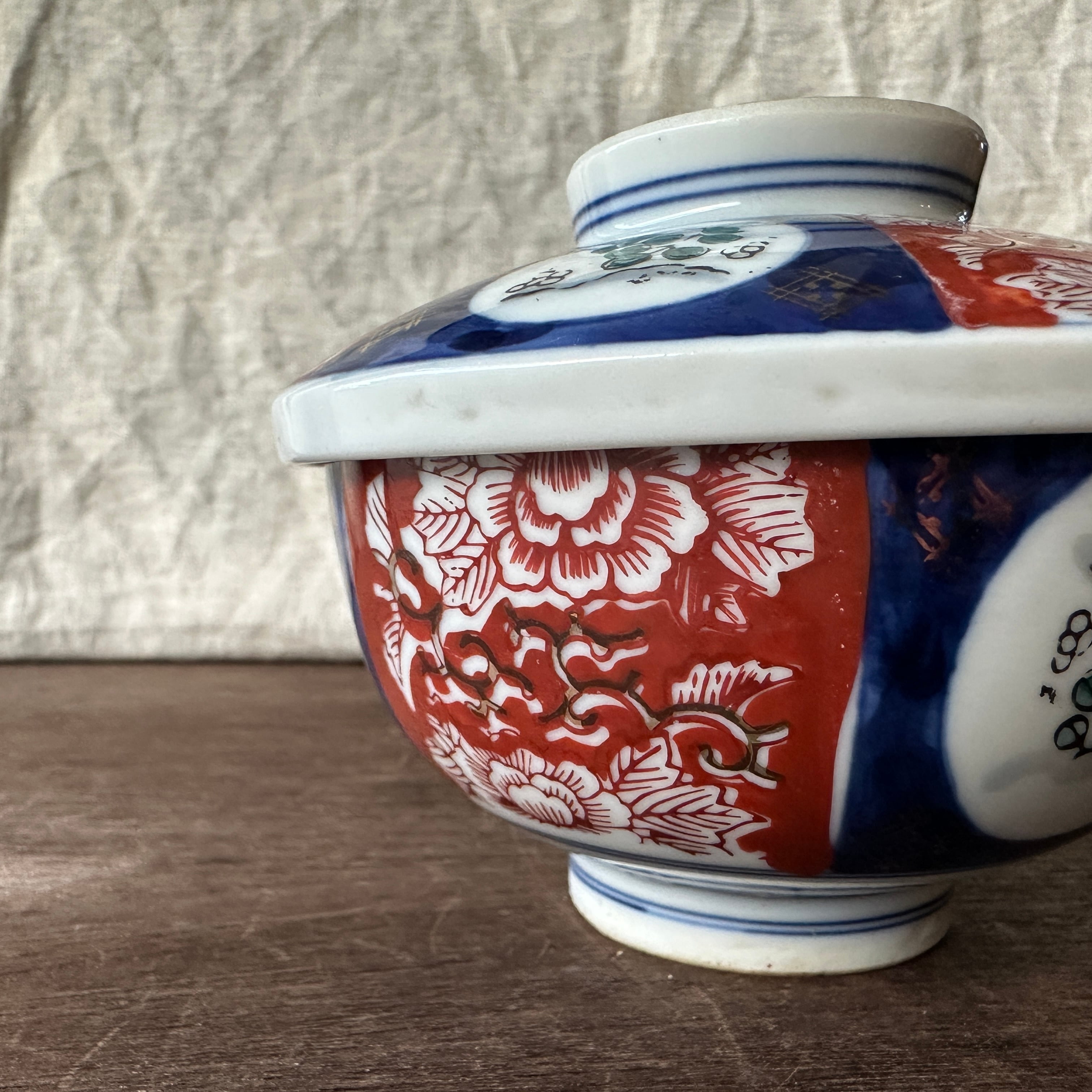 レトロな牡丹の茶碗 | むかしのうつわ 迦史庵