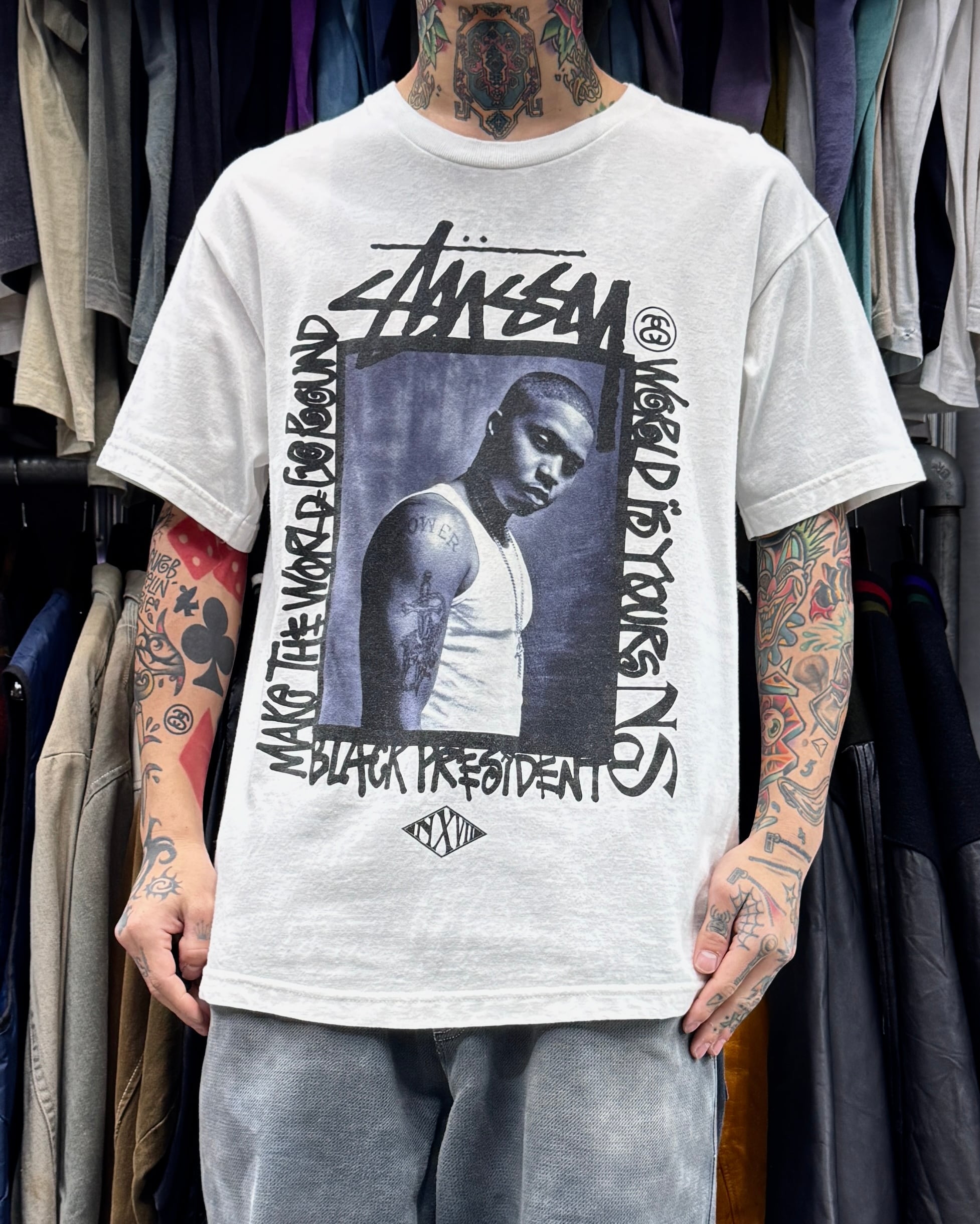 00's old stussy × NAS × NEXUS VII Photo Design Tee【高円寺本店
