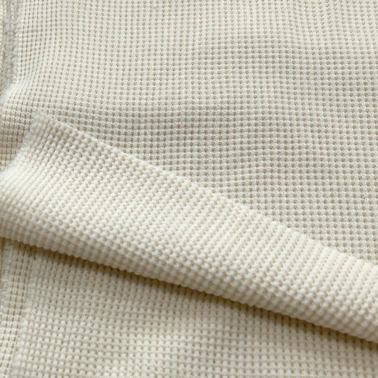 ★NY301◆2m◆綿100%ワッフルニット生地◆オフホワイト