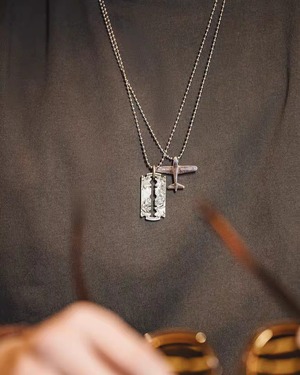 Vintage Coin Blade Necklace  K0463