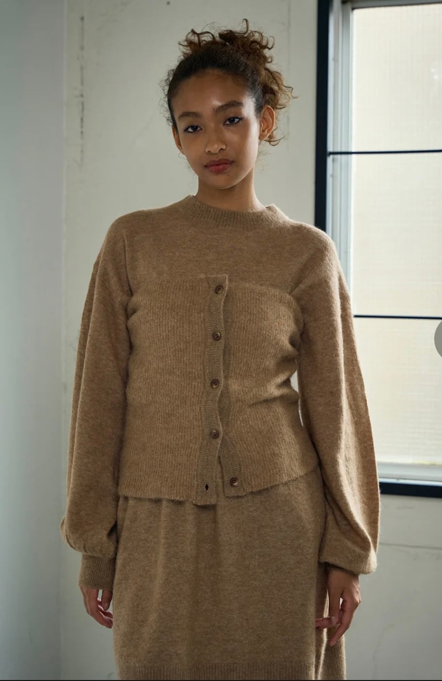 ミラオーウェン アルパカニットミニ丈ワンピース ミラオーウェン  