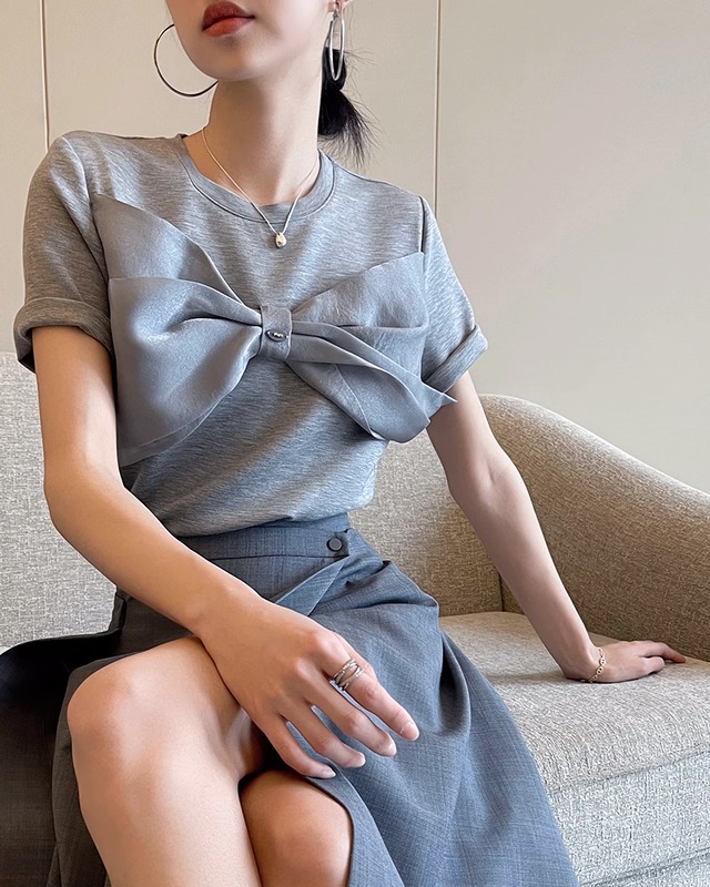 ビックリボン ハーススリーブカットソー