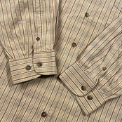 90s イタリア製 Marlboro Classics マルボロクラシックス チェック柄 BD ボタンダウン 長袖シャツ L/ベージュ系 メンズ ビンテージ