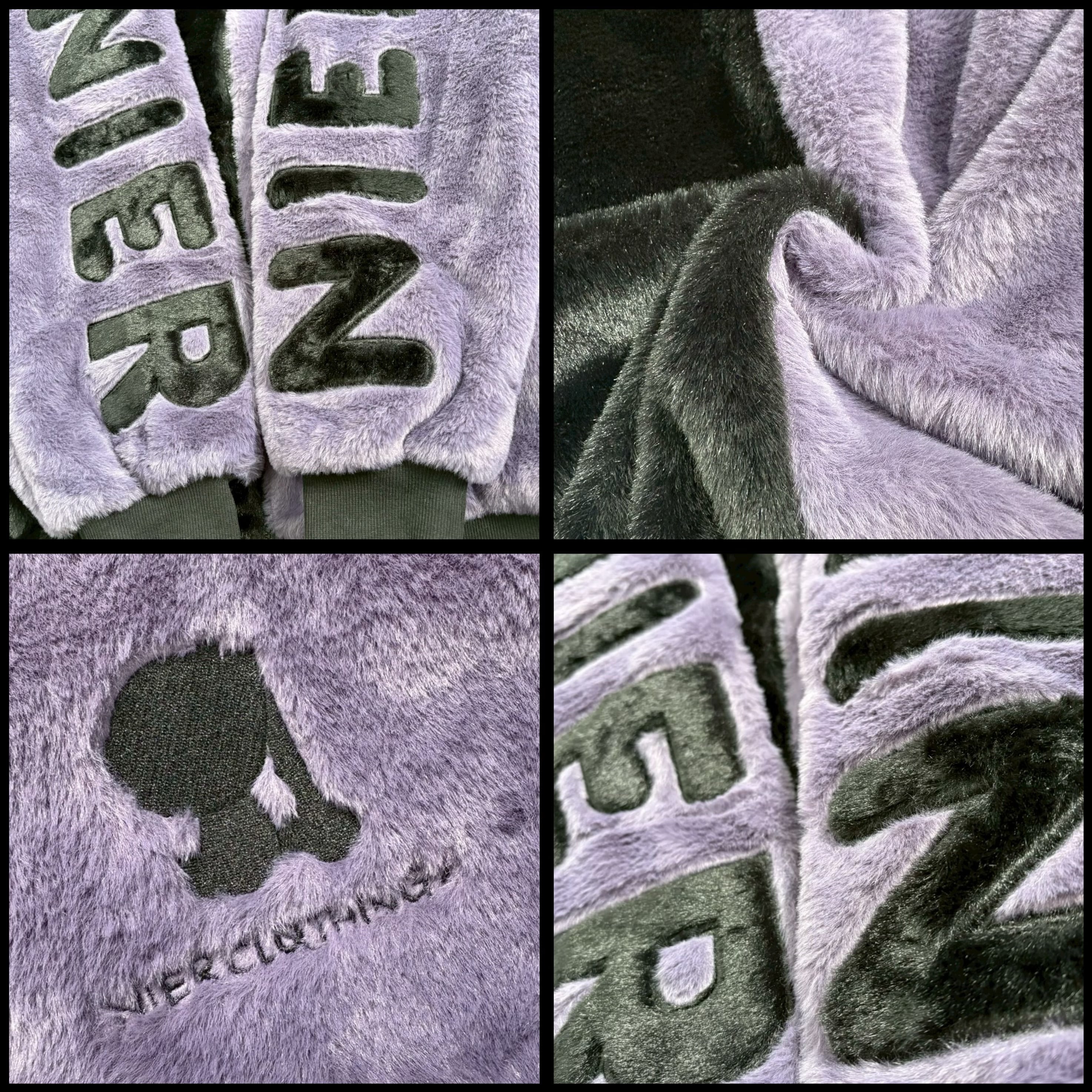 超ふわもこ】TWO-TONE ZIP OUTER -BLACK×PURPLE- | NIER CLOTHING