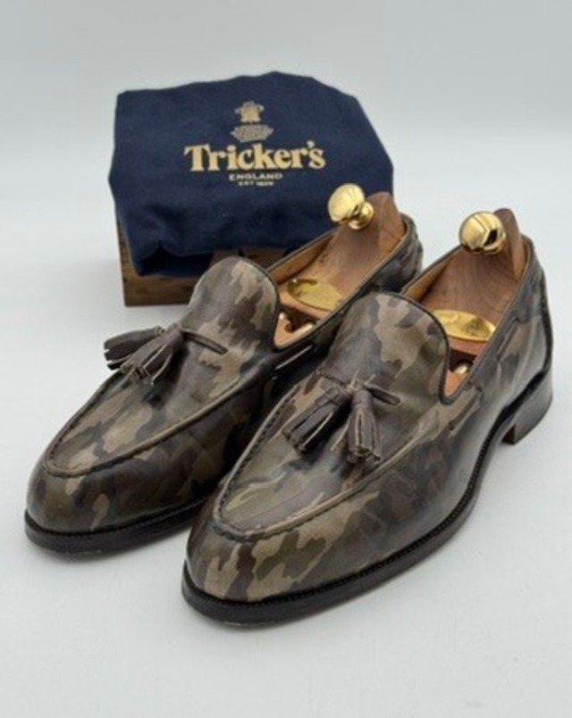 Tricker's トリッカーズ タッセルローファー 迷彩 UK7.5-5 目安26cm 袋付