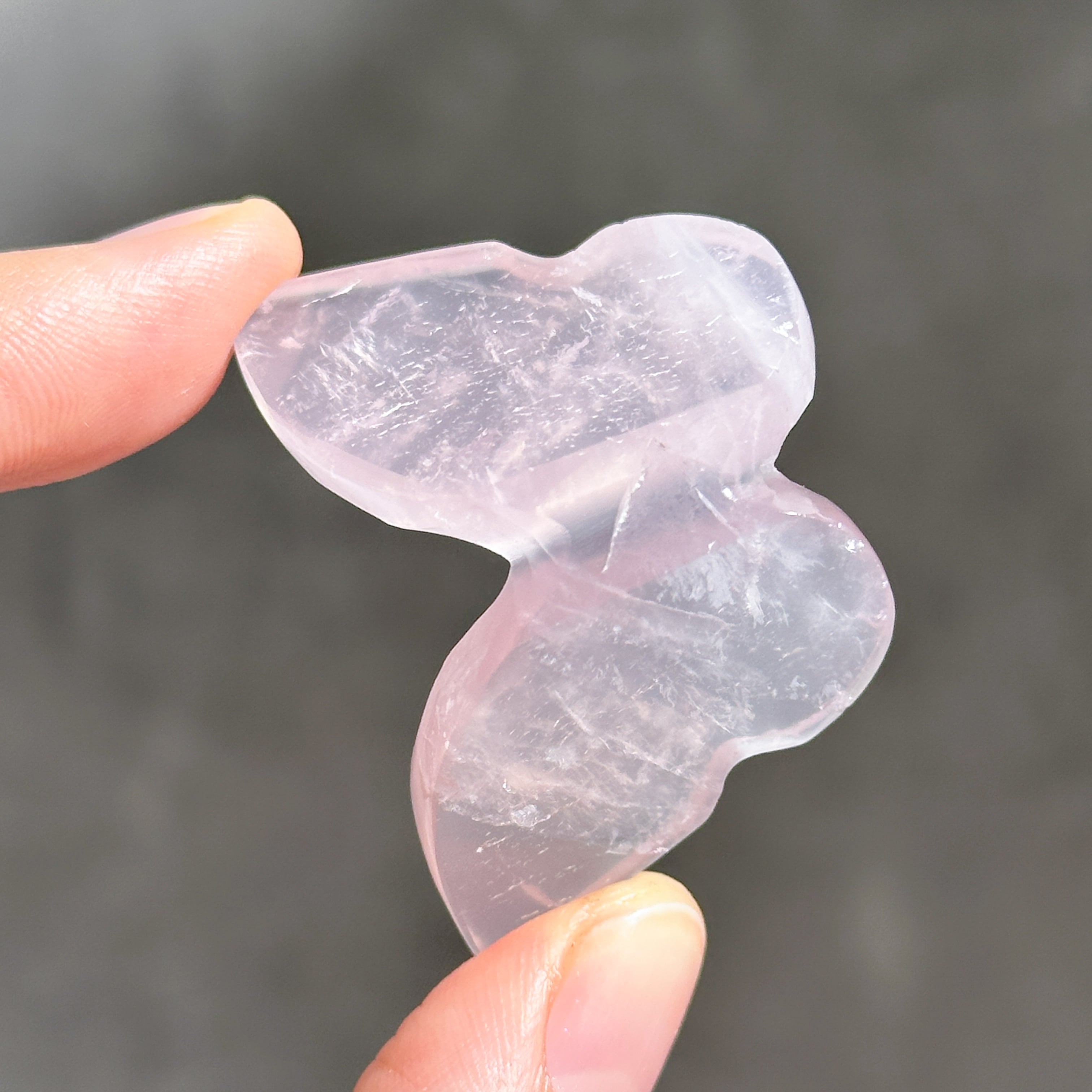 高品質 ローズクォーツアンク♡♡No.1963 ローズクォーツ 3D蝶 12◇ Rose Quartz Butterfly ◇天然石・鉱物