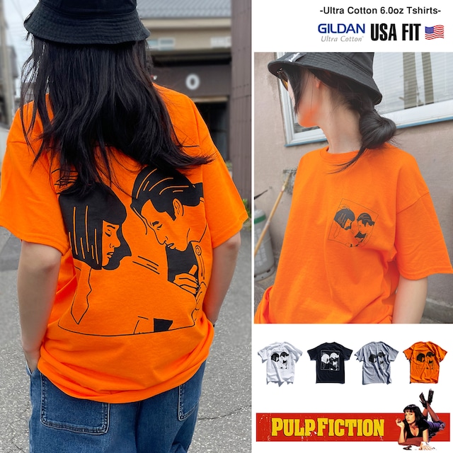 パルプフィクション 「DANCE」「Twist Contest」 PULP FICTION 映画Tシャツ 90s カルトムービー【GILDAN USA】 2000-pf-dance