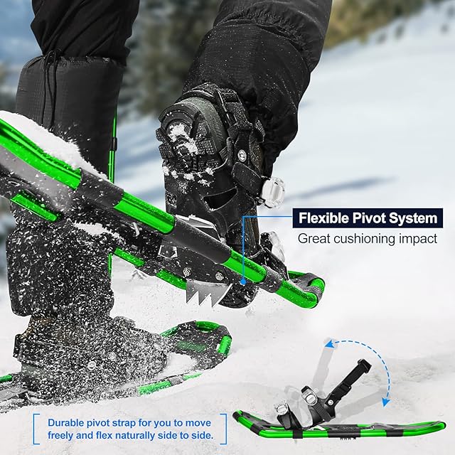 軽量アルミスノーシューセット Odoland 4-In-1軽量スノーシューセット アルミスノーシュー