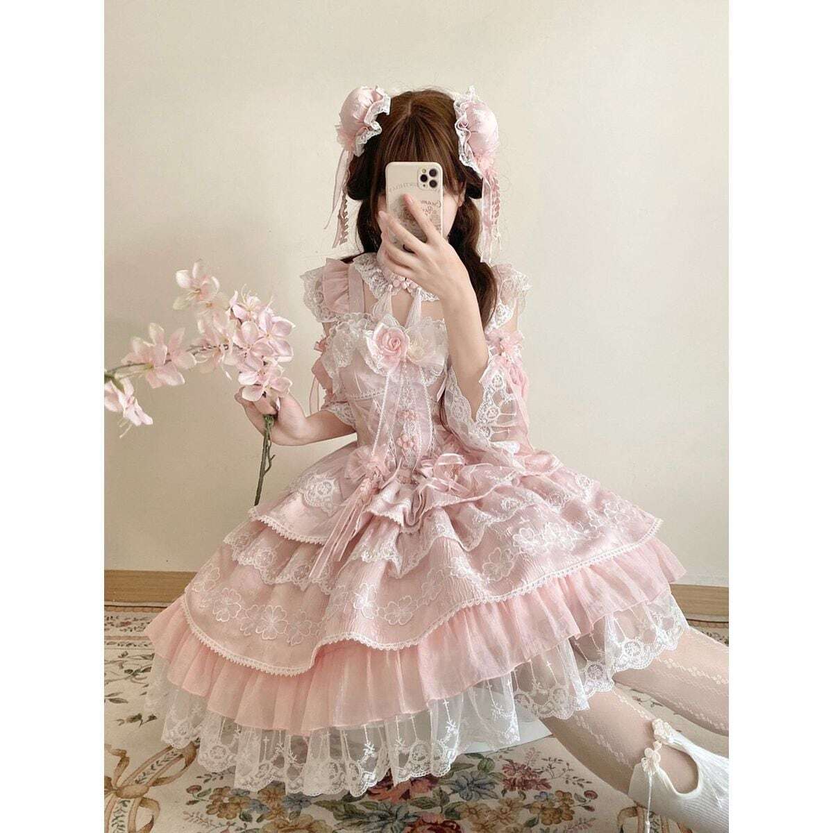 量産型 プリンセスドレスJSK 豪華フリル 3色展開 撮影会向け｜WithU