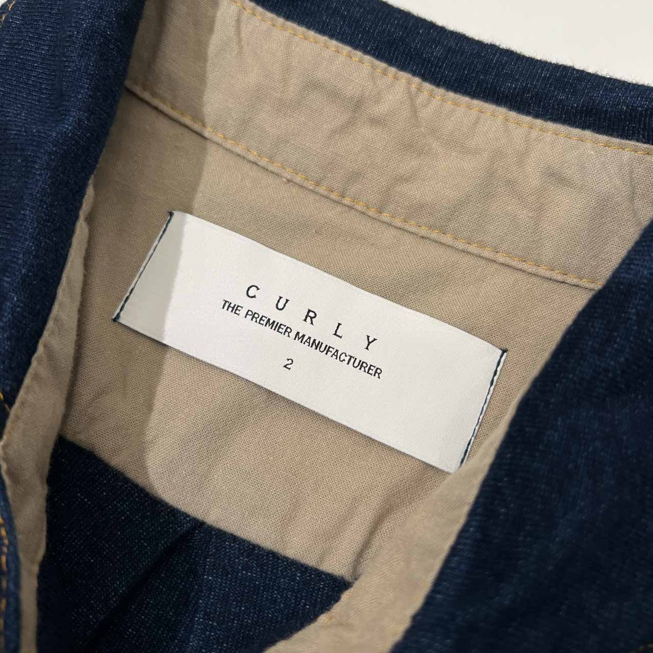 CURLY カーリー 半袖 デニム風 シャツ サイズ 2 /メンズ/インディゴ/日本製