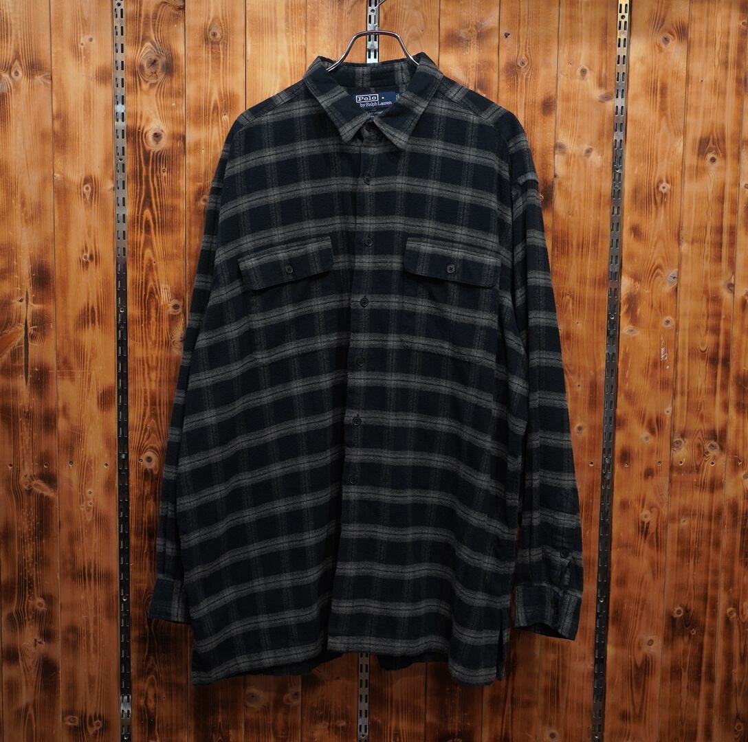 ralphlauren benford ブラック チェック ネルシャツ XXL/ラルフローレン