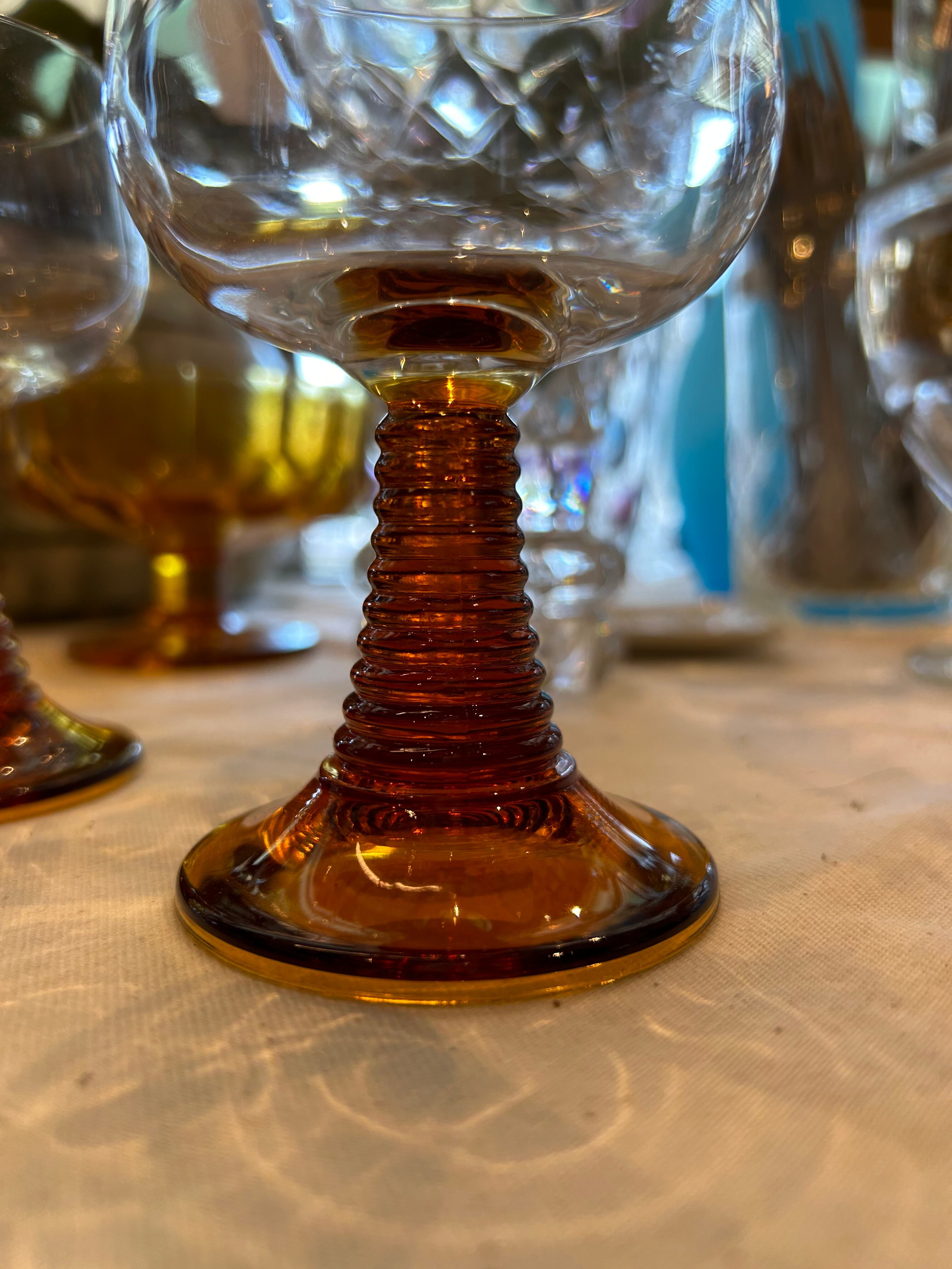 アンティークグラス　レーマーグラス　茶色　吹きガラス　R1340ダI アンティークグラス レーマーグラス 茶色 吹きガラス R1340ダI - メルカリ