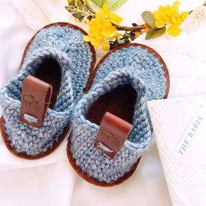 【即納】merino wool baby bootie (blue) 100％メリノウールベビーブーティー （ブルー)