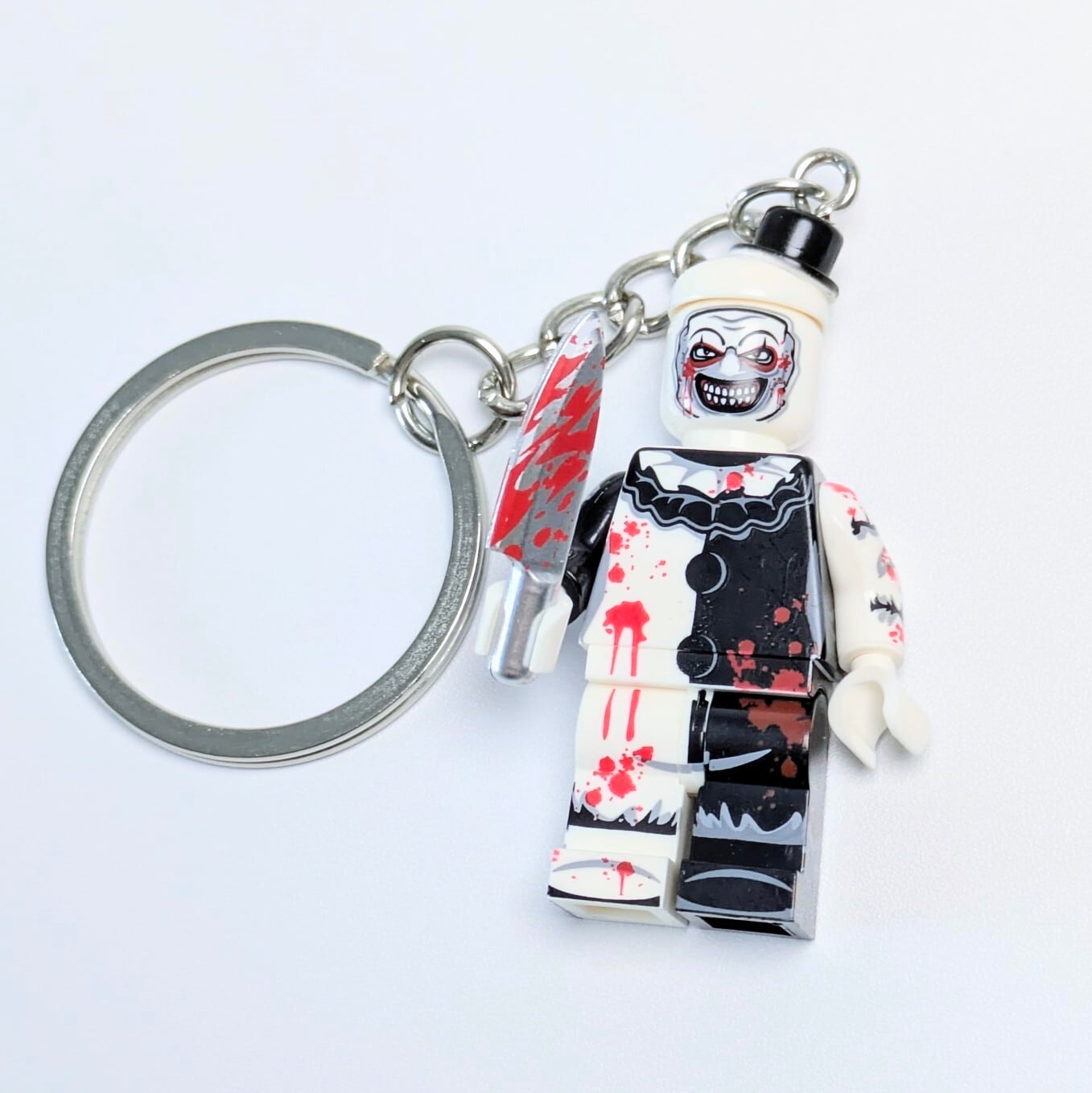 ★ブロックフィギュアキーホルダー★【 Terrifier テリファー 】アート・ザ・クラウン 〚アメリカン雑貨 アメトイ〛