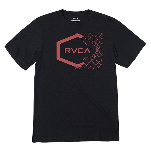 ルーカ 半袖グラフィックプリントTシャツ 10512019 RVCA HEX FENCE SLUB SS BLACK [並行輸入]