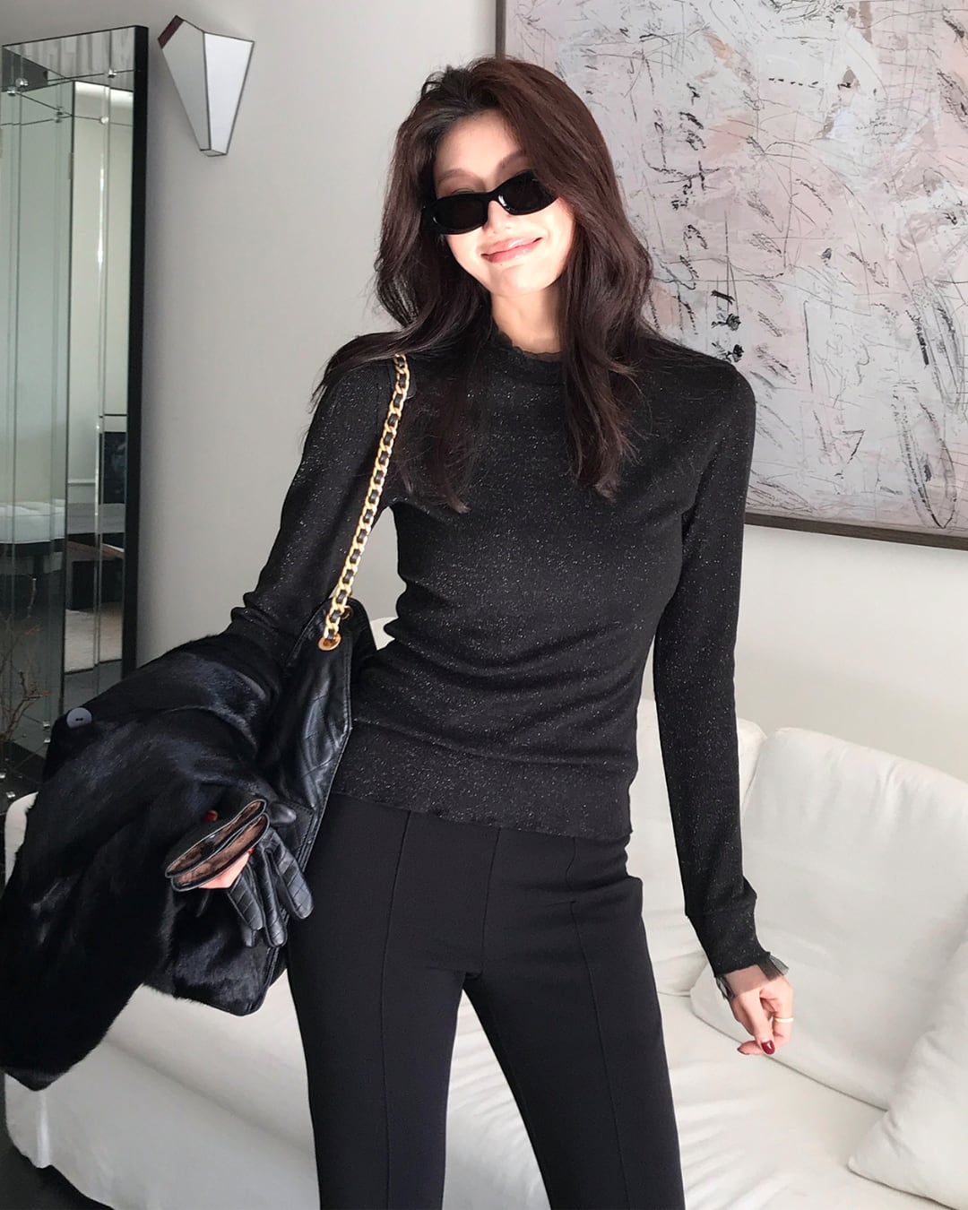 シアーラメニットトップス A25312