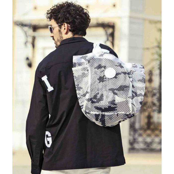 1PIU1UGUALE3 RELAX メッシュトートバッグ カモフラ かばん BAG 1PIU1UGUALE3 RELAX ウノピゥウノウグァーレトレ リラックス