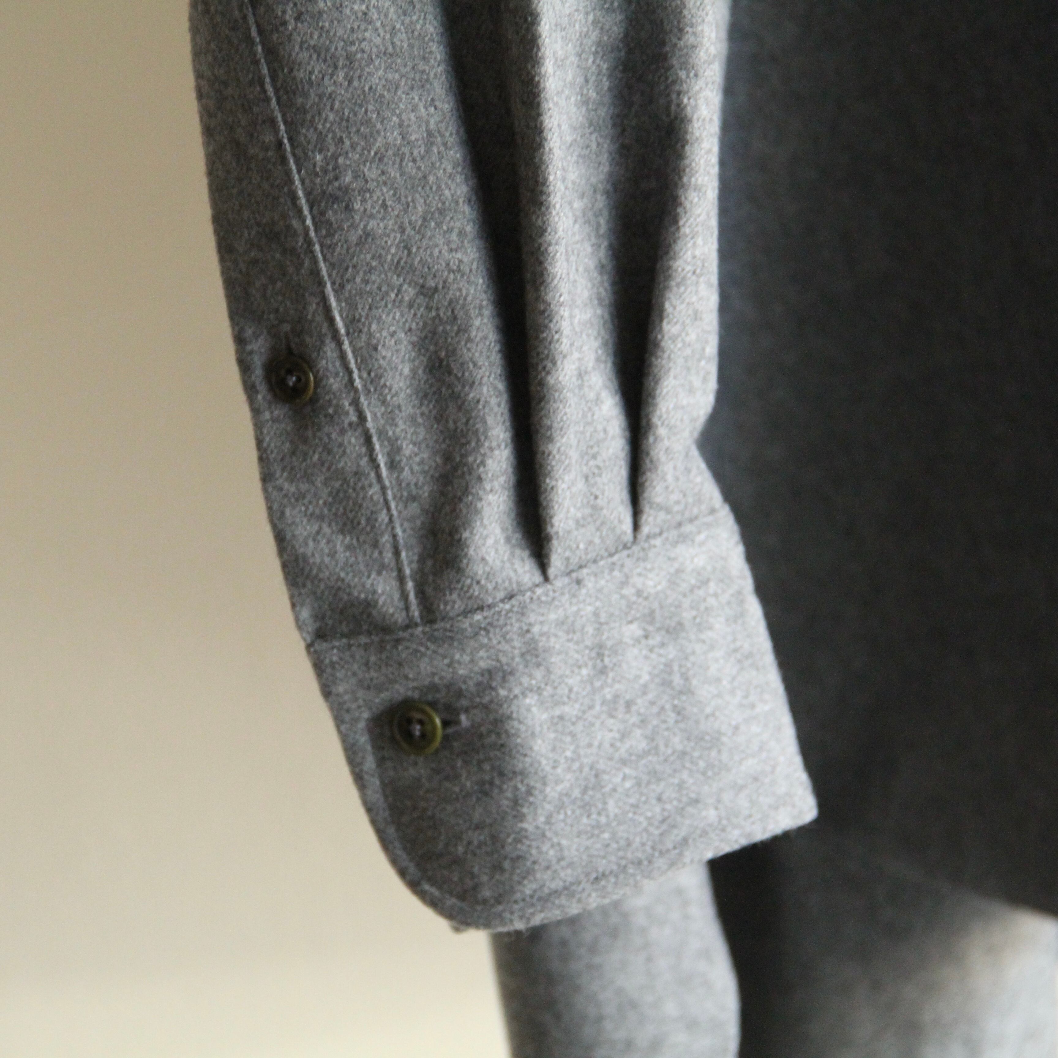 MAATEE&SONS【 mens 】wool saxony band collar shirts | Terminal