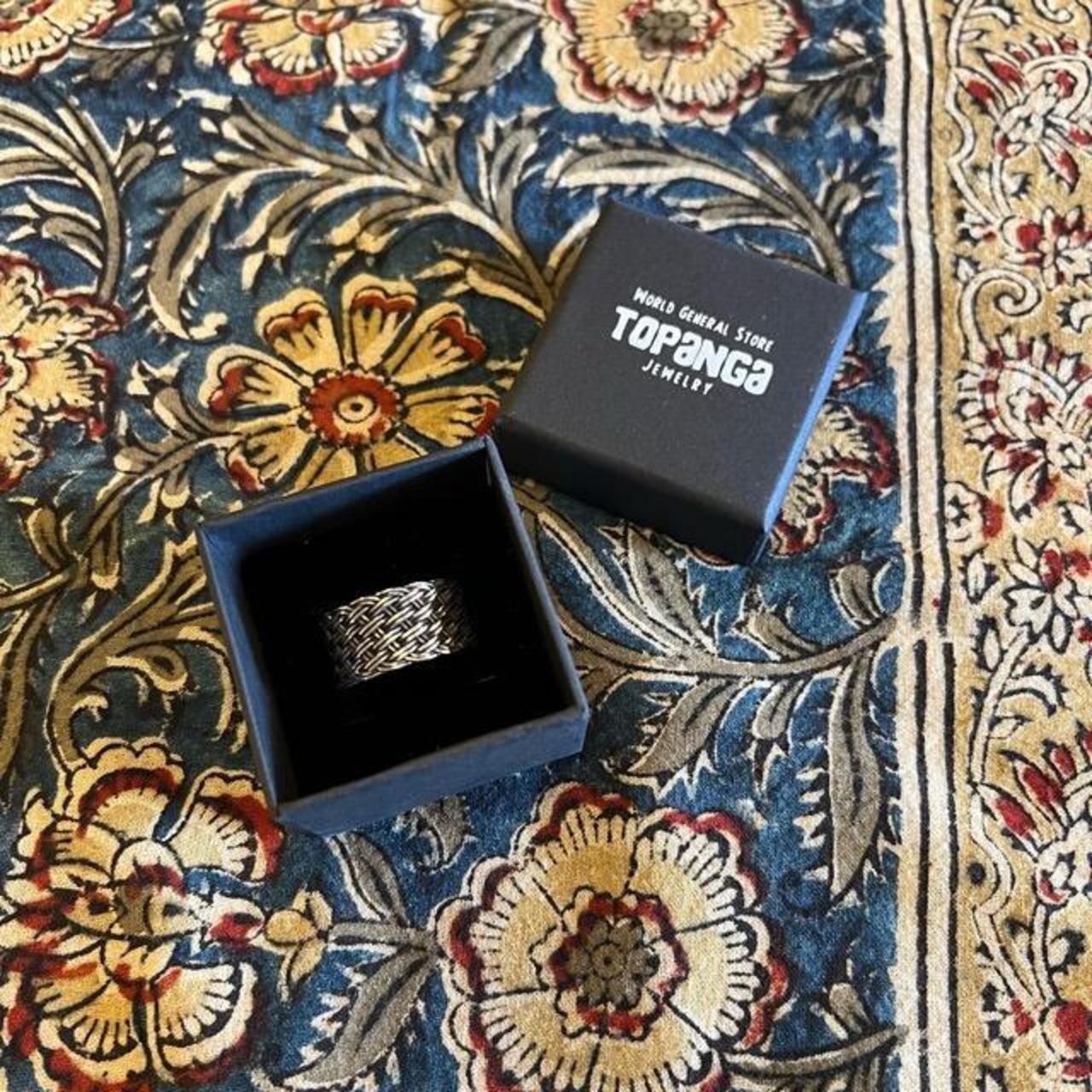 TOPANGA Jewelry Mesh Chain Ring Size 21 24 25 Ring Accessory Present Silver Mesh Chain Ring